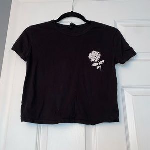 Black t-shirt with rose from Forever 21